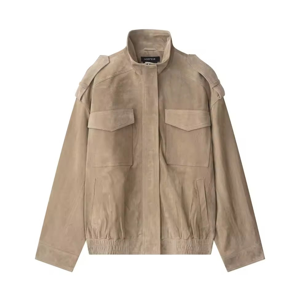ANOUK – Oversized Bomberjacke in Wildlederoptik